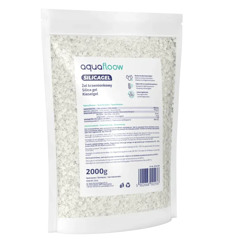 Żel krzemionkowy Aquafloow Silicagel, pochłaniacz wilgoci 2 kg