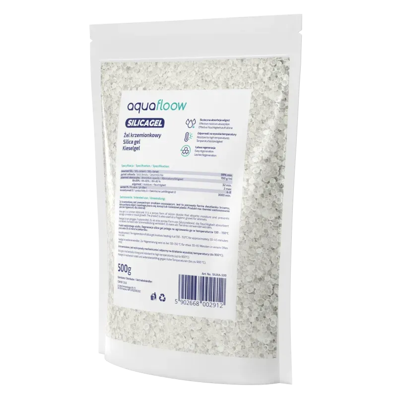 Żel krzemionkowy Aquafloow Silicagel, pochłaniacz wilgoci 500 g