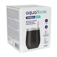 Kubek termiczny Aquafloow czarny do Yerba Mate 355 ml