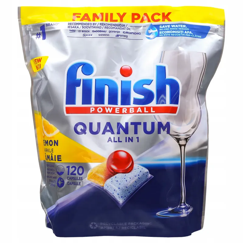 Kapsułki do zmywarki Finish Quantum All In 1 Lemon (cytrynowe) 120 szt.