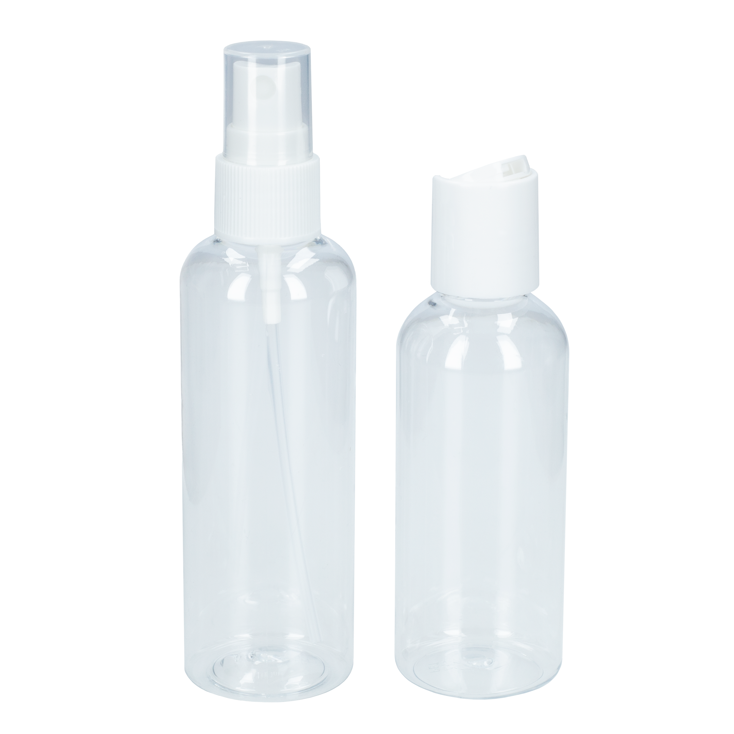 butelka z atomizerem 70 ml oraz butelka z pompką 100 ml do samolotu