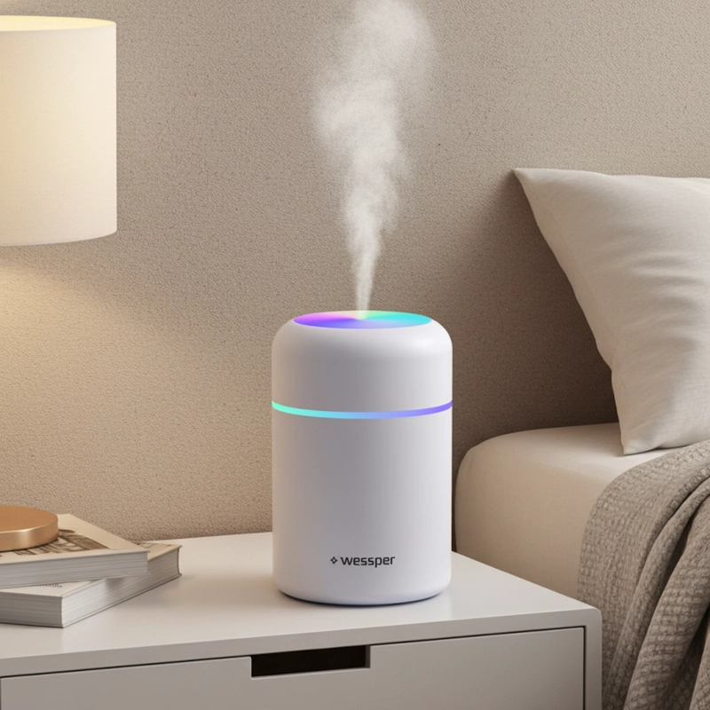 Nawilżacz powietrza parowy Wessper AquaAroma USB LED biały