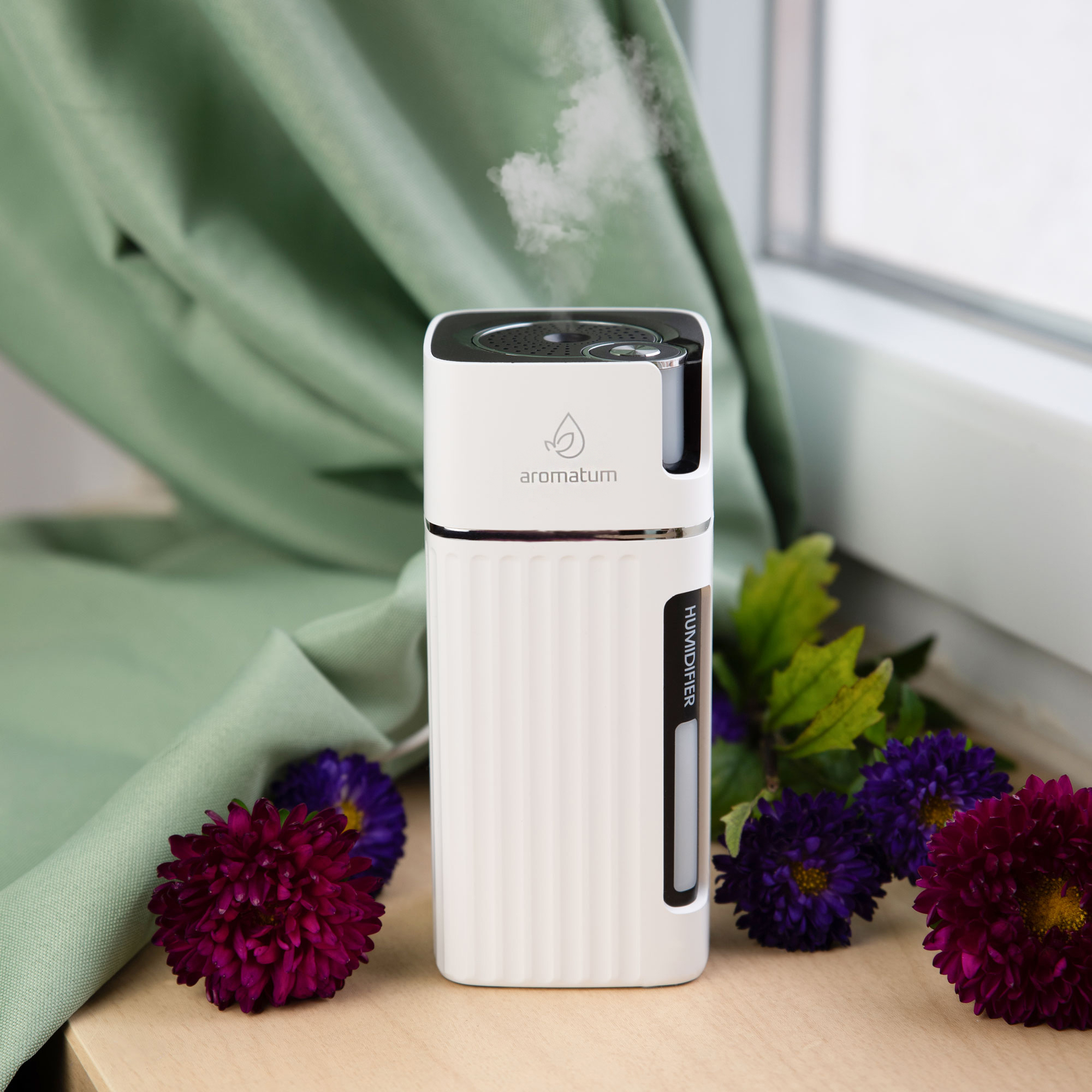 Ultradźwiękowy nawilżacz powietrza z aromaterapią i podświetleniem RGB – 1000 ml, USB