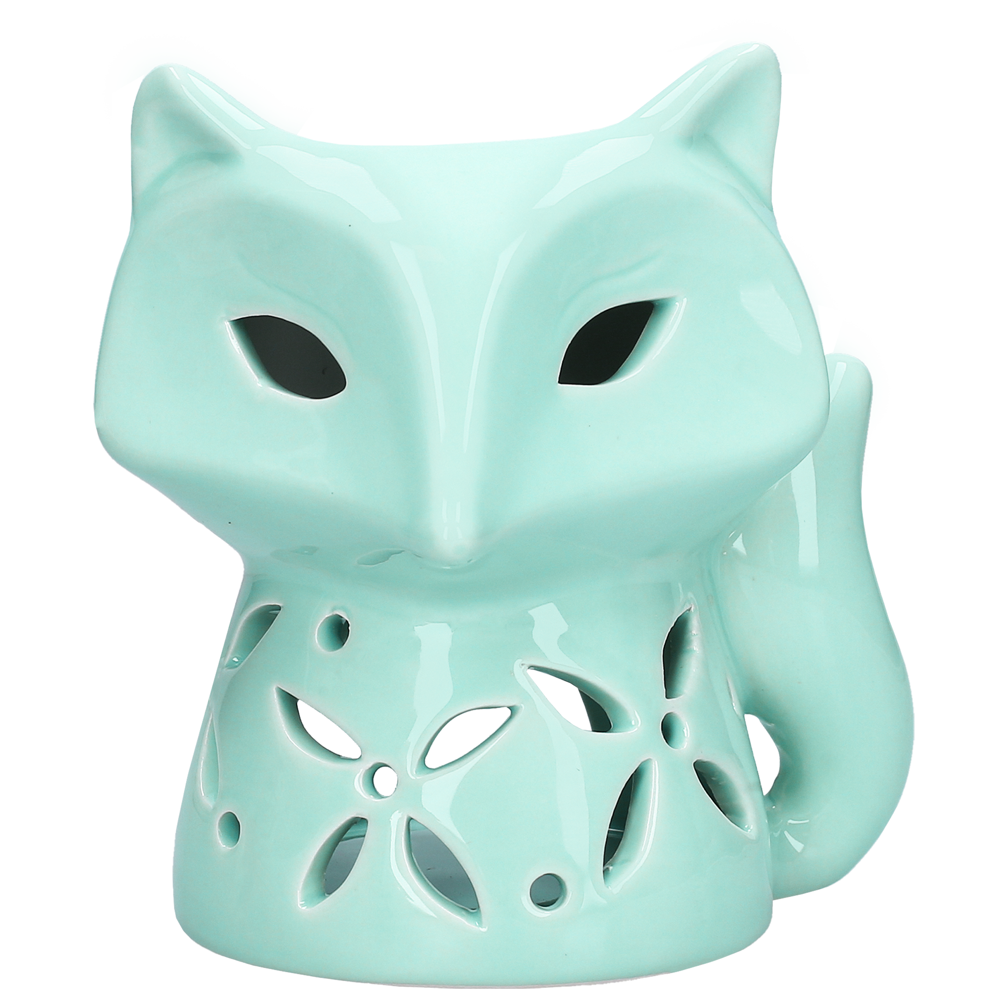 Ceramiczny miętowy lisek kominek zapachowy do olejków