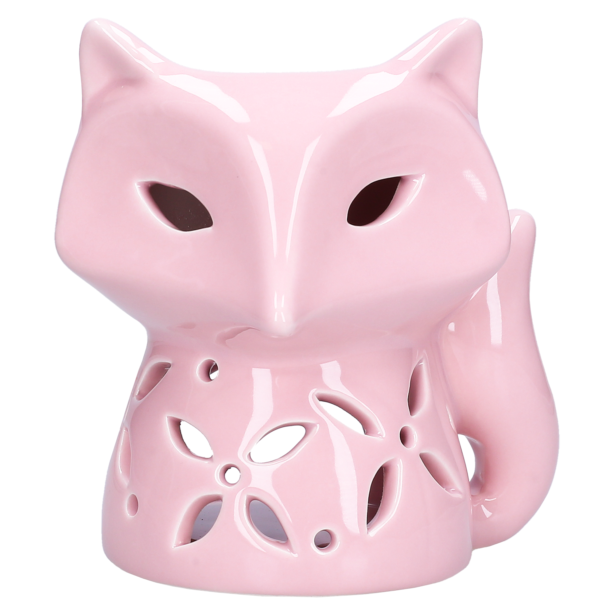 Ceramiczny różowy lisek kominek zapachowy do olejków
