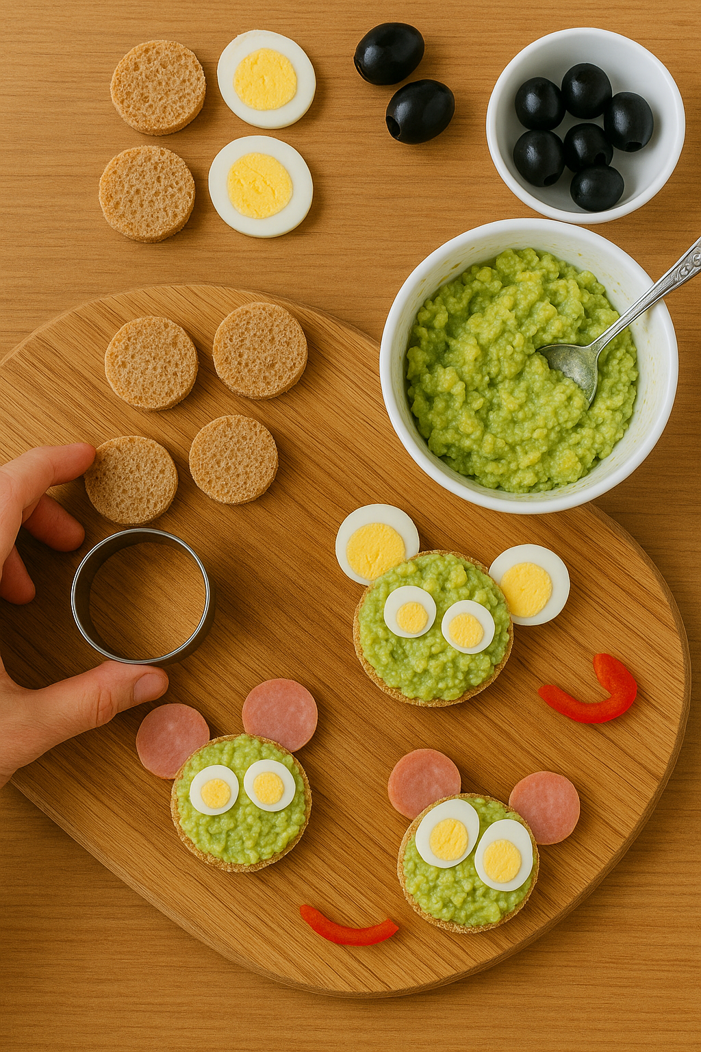 Przepis na kanapkę w kształcie myszki do lunchboxa do szkoły