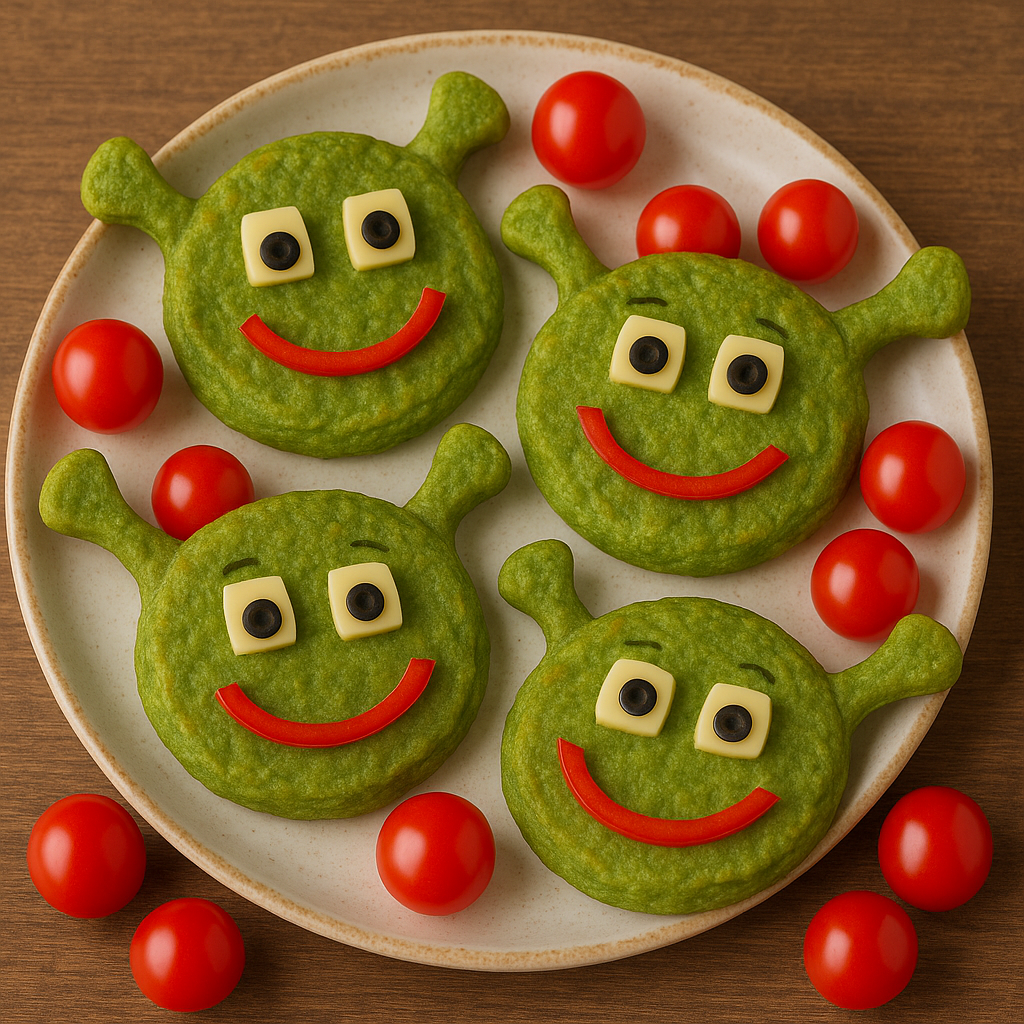 Miniomlety w kształcie Shreka dla dzieci o szkoły