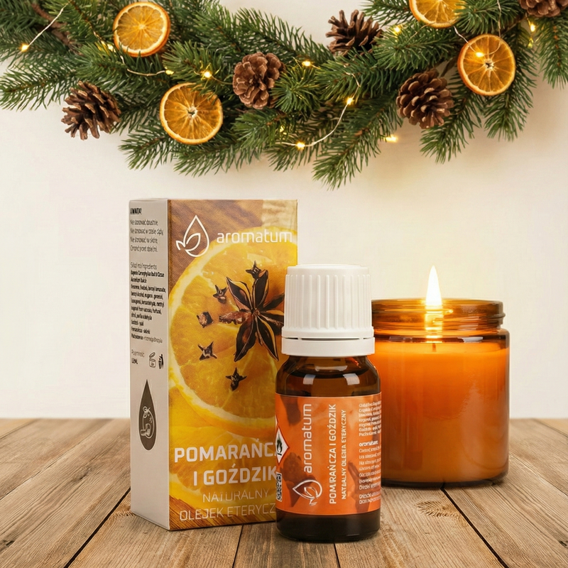 Naturalny olejek eteryczny pomarańcza i goździk Aromatum 12 ml na święta
