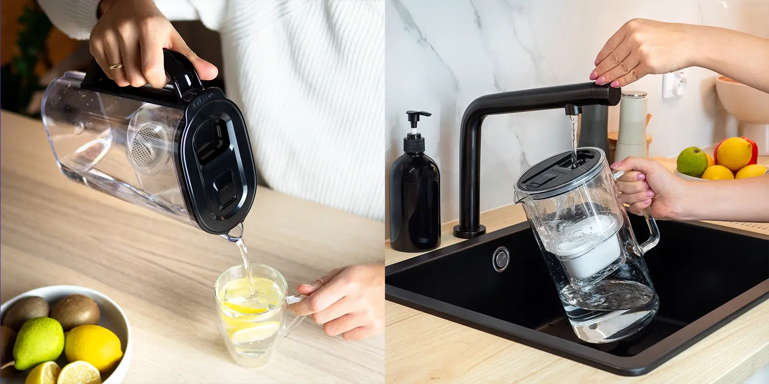 Dzbanek filtrujący Wessper czarny z licznikiem