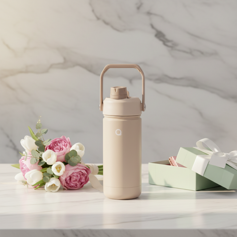 Butelka termiczna Aquafloow Therm Bottle ze stali nierdzewnej, beżowa 500 ml