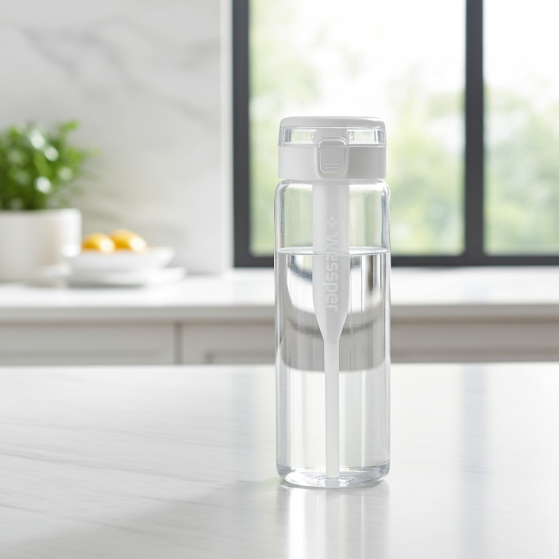 Szklana butelka na wodę Wessper ActiveMax Clarti Glass 680 ml przezroczysta